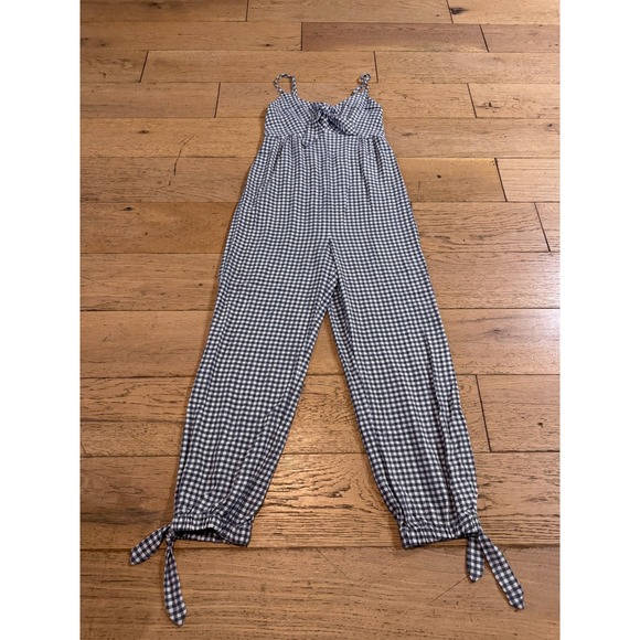 Gianni Bini Gingham Jumpsuit XS Tie Strap‎ Sleeveless Casual Romper - Picture 2 of 8